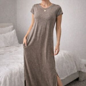 Jessica Simpson Taupe/ Green Maxi Dress